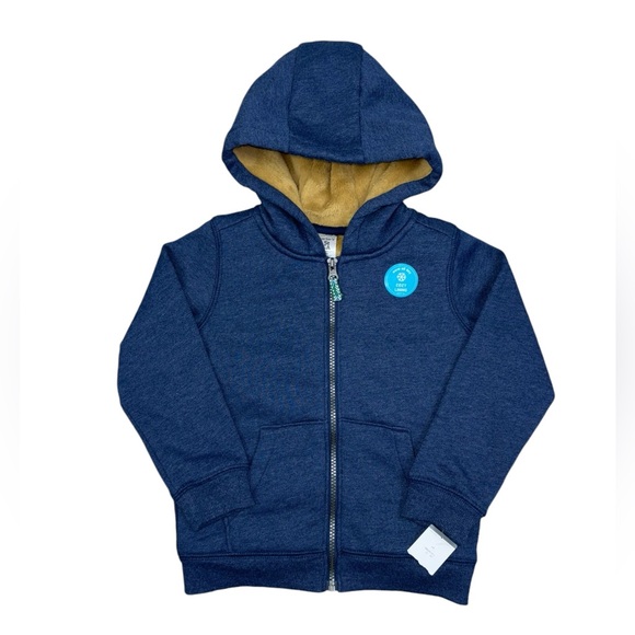 NWT Carter’s Cozy Fleece Lined Hooded Sweatshirt 5T Navy Blue - Picture 5 of 8